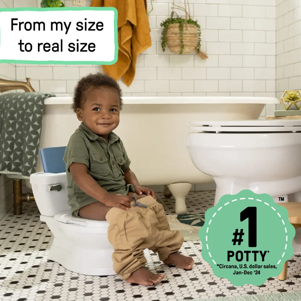 Ingenuity My Size Potty Pro 2-in-1 Toddler Potty Training Toilet with Flush Sound &amp; Detachable Potty Ring, 18 - 60 months, White