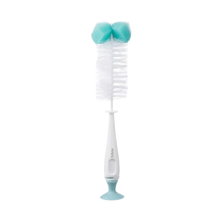 B.Box 2-in-1 Bottle Brush – Soft Bristles, Easy-Grip Handle, Teat Cleaner Included – Green