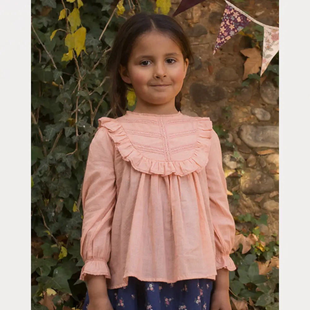 Early Sunday Lauren Blouse For Girls - Blush