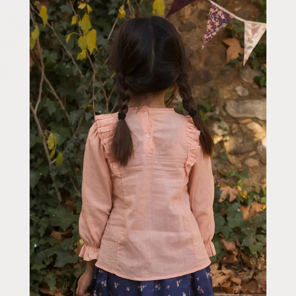 Early Sunday Lauren Blouse For Girls - Blush