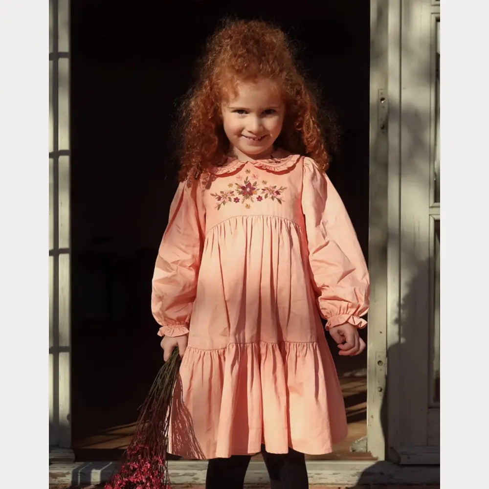 Early Sunday Marguerite Dress For Girls - Blush Pink