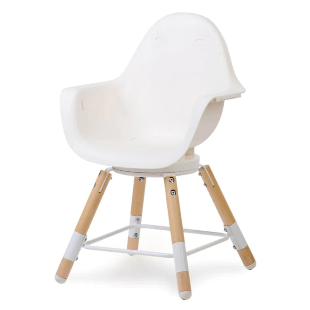 Childhome Evolu One.80° Rotating Highchair (50-75 Cm/*90 Cm) - Natural/White