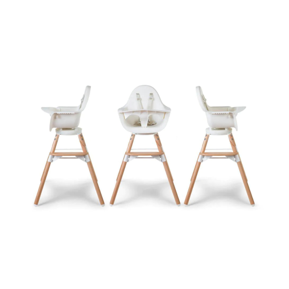 Childhome Evolu One.80° Rotating Highchair (50-75 Cm/*90 Cm) - Natural/White