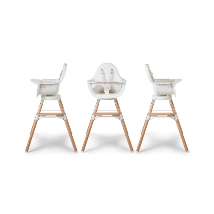 Childhome Evolu One.80° Rotating Highchair (50-75 Cm/*90 Cm) - Natural/White