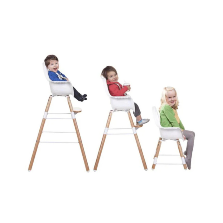 Childhome Evolu One.80° Rotating Highchair (50-75 Cm/*90 Cm) - Natural/White