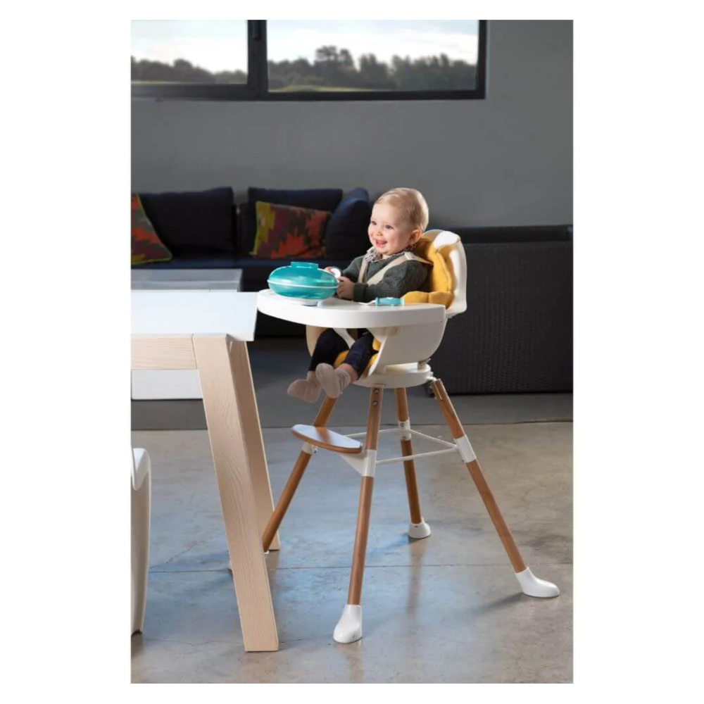 Childhome Evolu One.80° Rotating Highchair (50-75 Cm/*90 Cm) - Natural/White