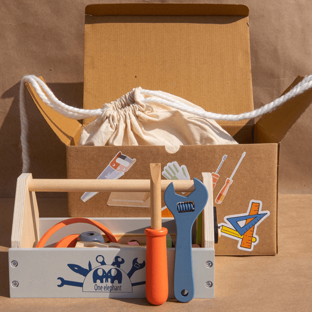 Playbox Pretend Play Toy Wooden Tool Kit - 31 pcs