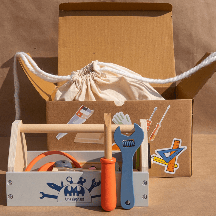 Playbox Pretend Play Toy Wooden Tool Kit - 31 pcs