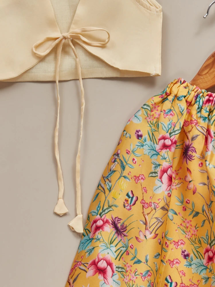 Liz Jacob Girls | Pure Mulberry-Silk Ethnicwear | Haldi