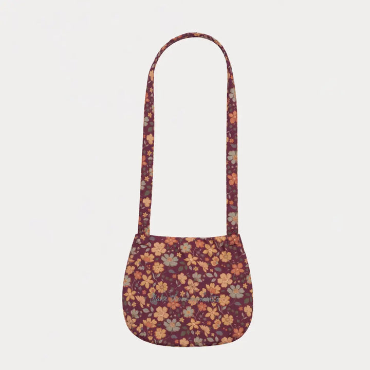 Early Sunday Hudson Purse For Girls - Garden Flowers Plum