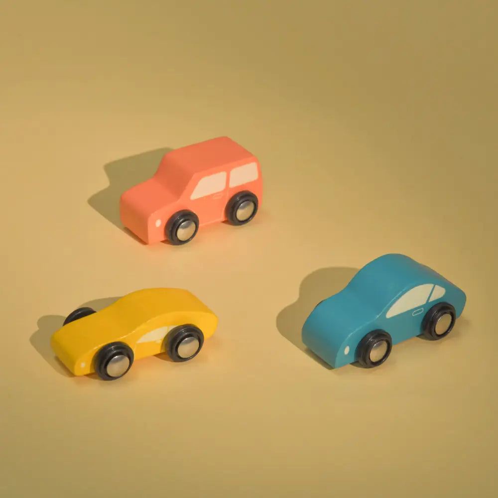 Playbox Car Carrier Truck and Cars Wooden Toy Set