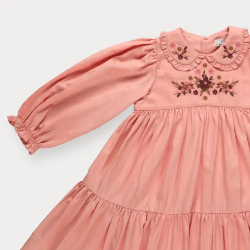 Early Sunday Marguerite Dress For Girls - Blush Pink