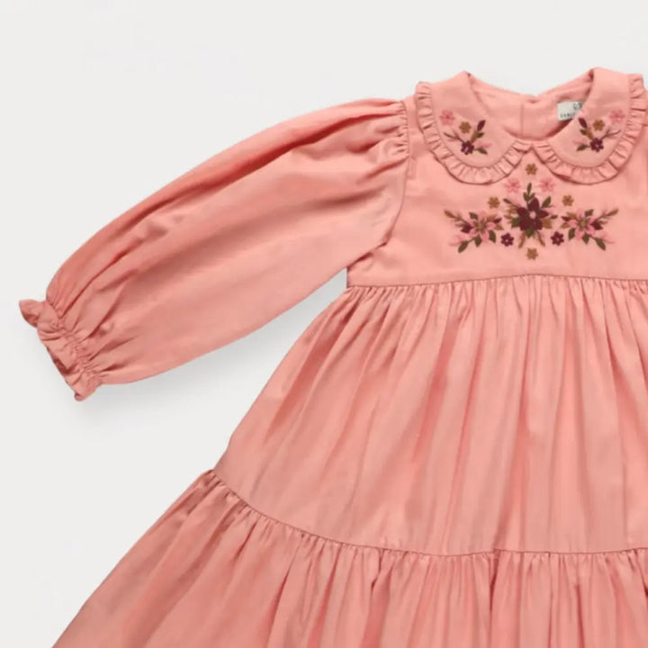 Early Sunday Marguerite Dress For Girls - Blush Pink