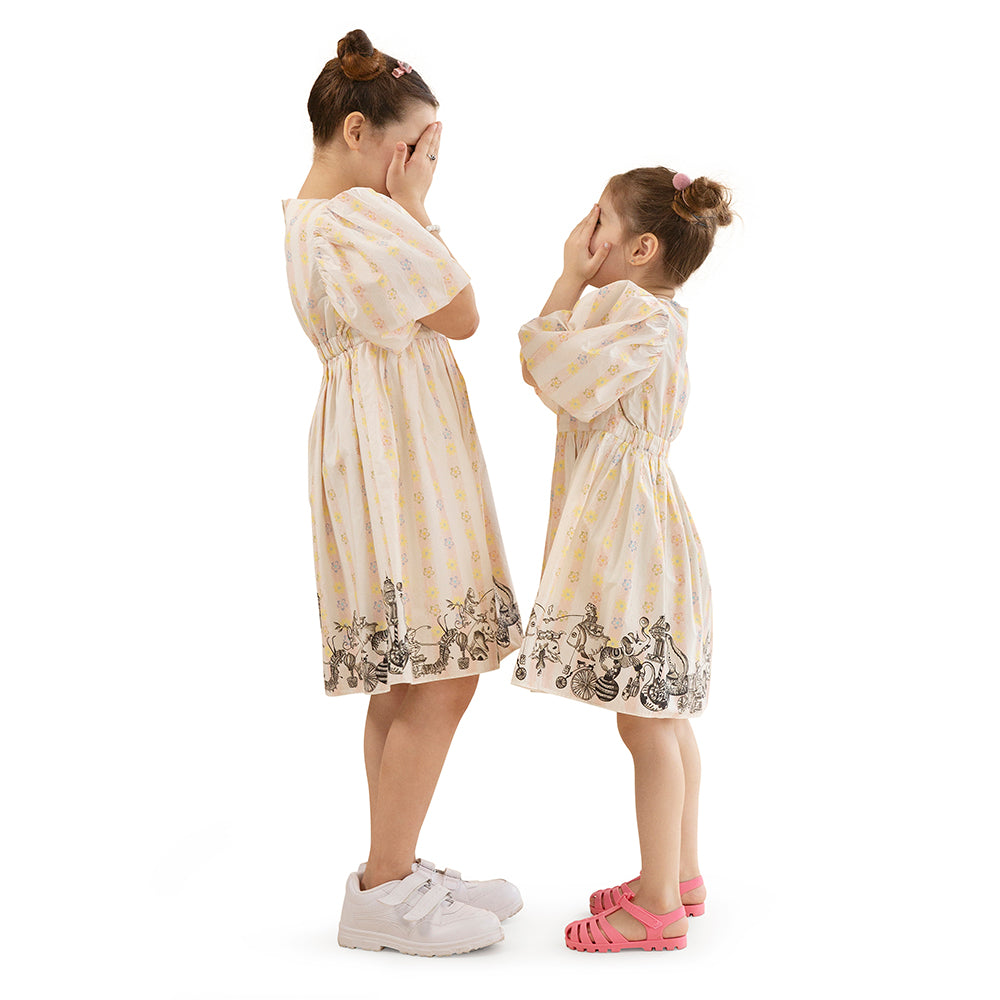 The Baby Trunk Baby Girl Cotton Dress: Blush Circus