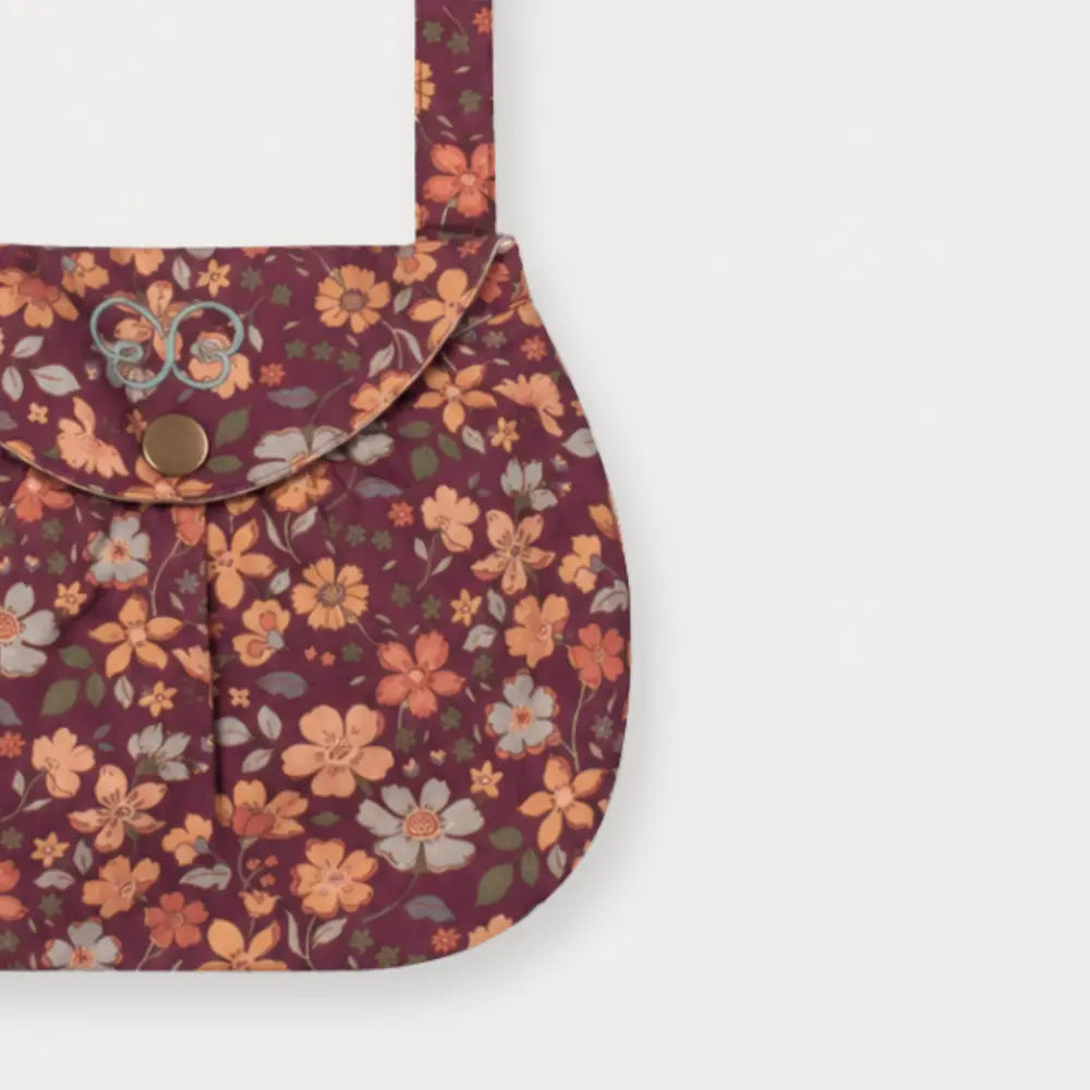 Early Sunday Hudson Purse For Girls - Garden Flowers Plum