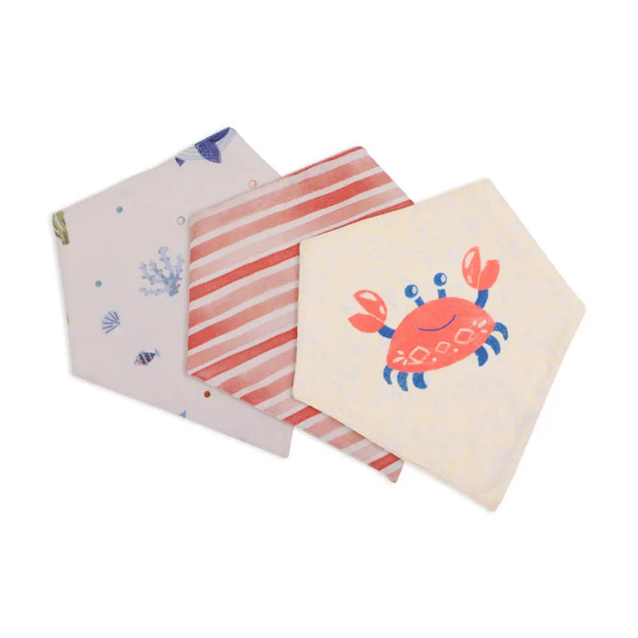 Abracadabra Cotton Jersey Drool Bib Set (Pack of 3) - Hello Sea - 0-18 Months