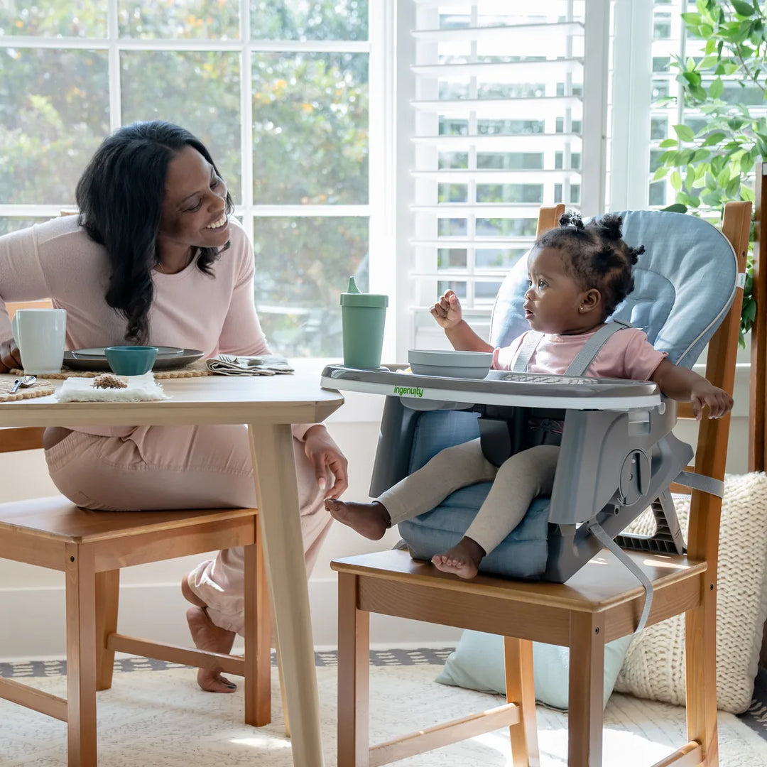 Ingenuity Proper Positioner Deluxe 7-in-1 High Chair with Recline, Rocking Infant Seat &amp; Booster Mode, Ergonomic Seat with Posture Support, 0-5 years