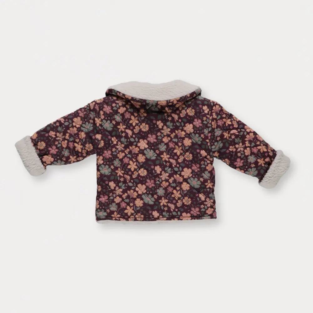 Early Sunday Molly Baby Quilted Jacket - Garden Flowers Plum