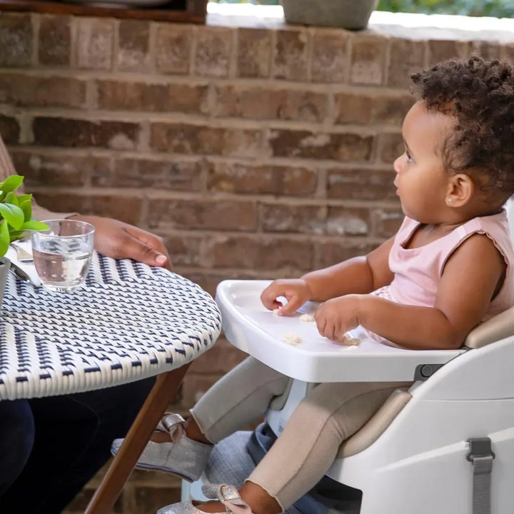 Ingenuity Baby Base 2-in-1 Booster Seat with Removable Tray &amp; Toddler Seat Conversion, Designed for Feeding &amp; Playtime, 6 - 36 months, Cashmere