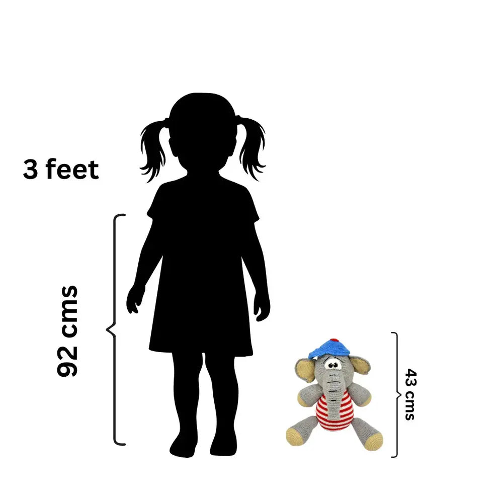 Bobo the Elephant – Lovingly Handmade Crochet Soft Toy | Safe &amp; Adorable Gift for Kids