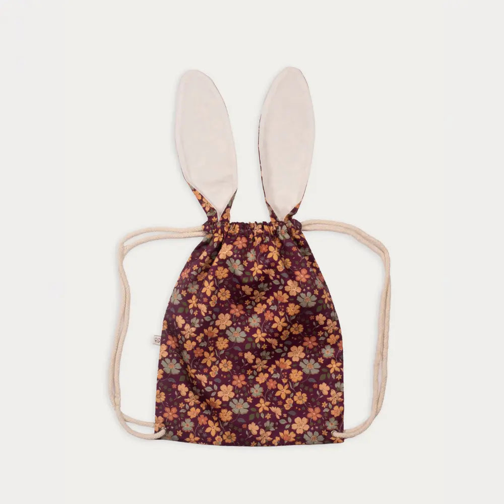 Early Sunday Bunny Bag For Girls - Garden Flowers Plum