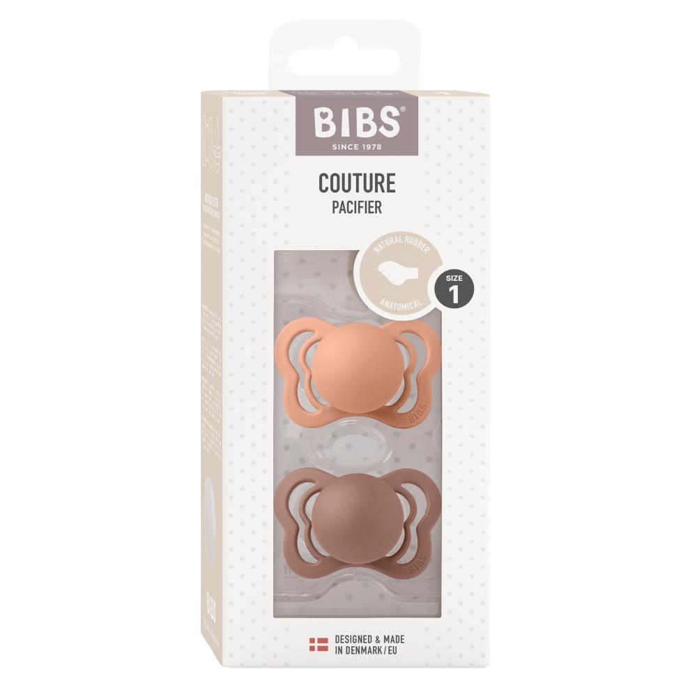 BIBS Latex Orthodontic Nipple Pacifier Size 1 - Pack of 2 (Couture)