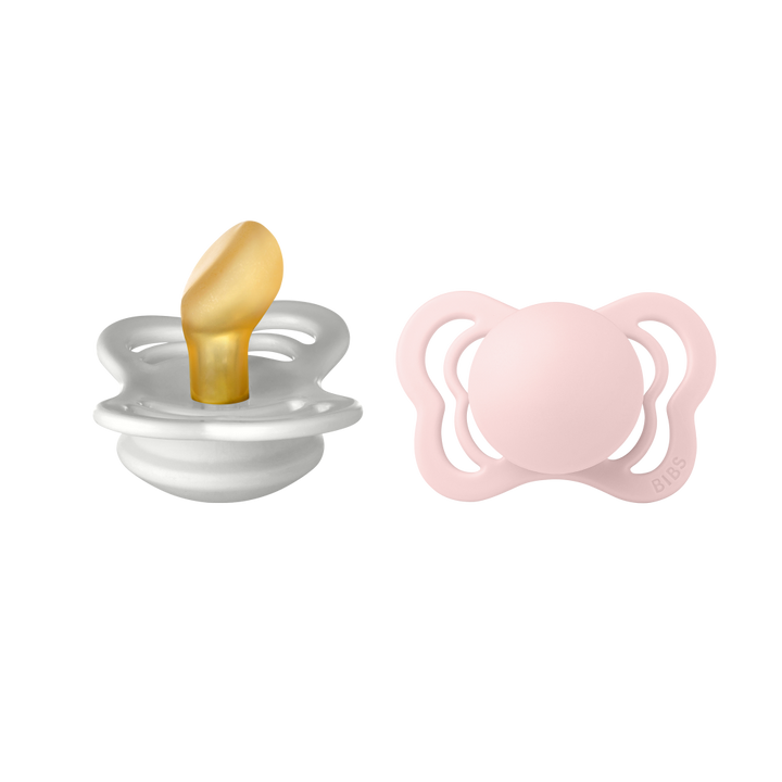 Bibs Latex Anatomical Pacifier Nipple Size 1 Haze/Blossom - Pack of 2 (Couture)