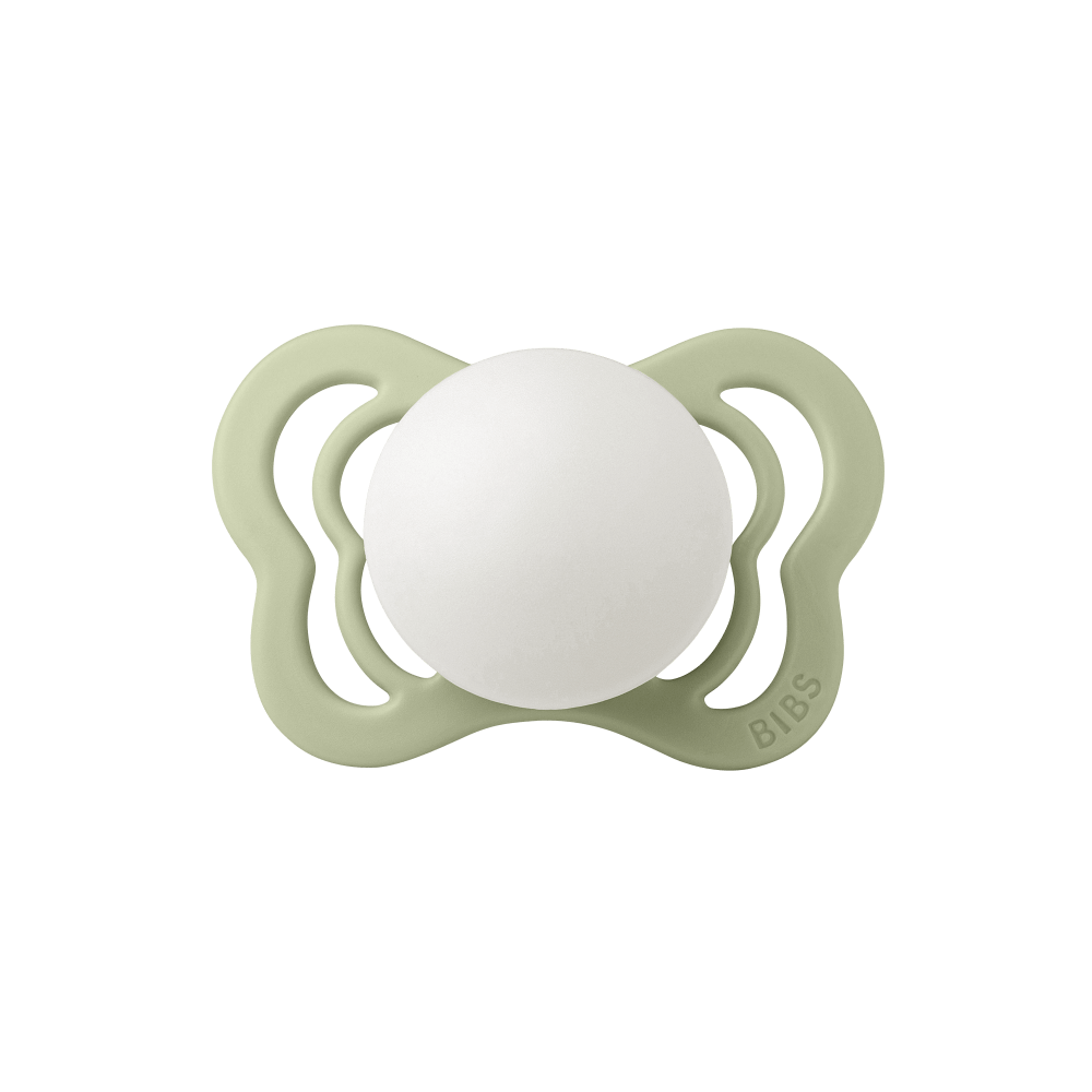 BIBS Couture Latex Anatomical Pacifier, Size 1 - Sage Glow/Cloud Glow(Pack of 2)