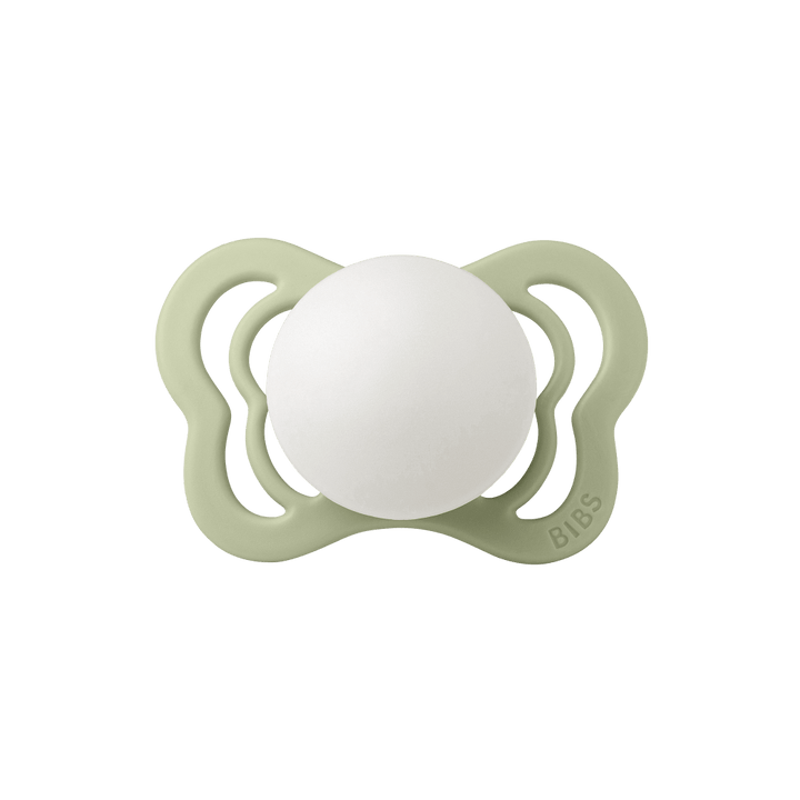 BIBS Couture Latex Anatomical Pacifier, Size 1 - Sage Glow/Cloud Glow(Pack of 2)