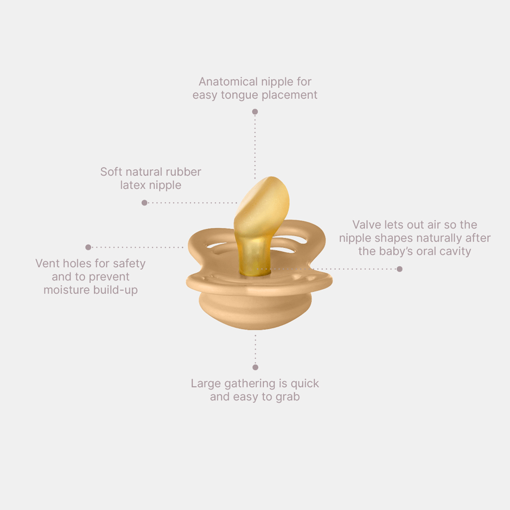 BIBS Couture Latex Anatomical Pacifier, Size 1 - Sage Glow/Cloud Glow(Pack of 2)