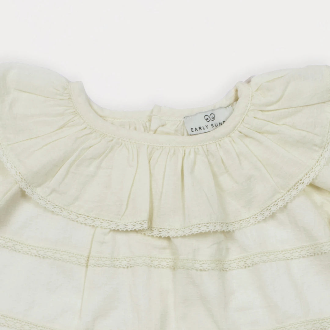 Early Sunday Daisy Baby Blouse &amp; Bloomer Set For Girls - Ivory