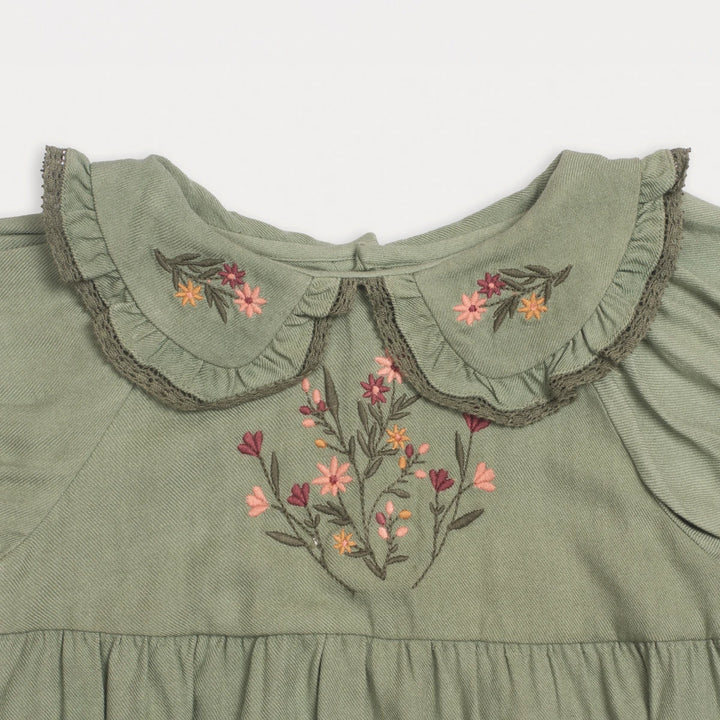 Early Sunday Mathilda Baby Bubble Romper For Girls - Sage Green