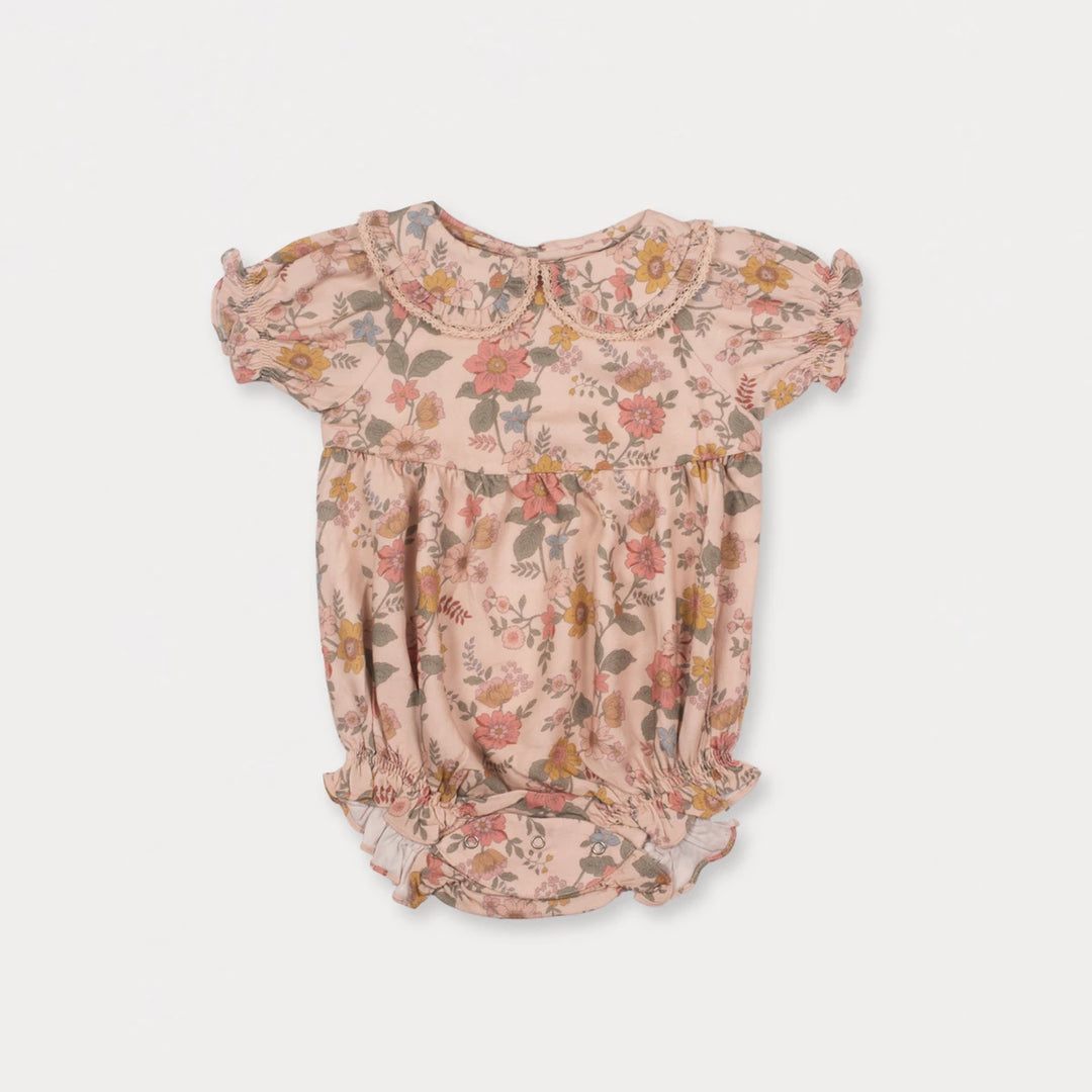 Early Sunday Mathilda Baby Bubble Romper For Girls - Bloom