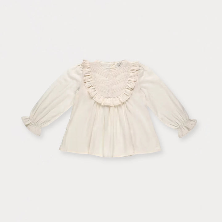 Early Sunday Lauren Blouse For Girls - Jeera Dobby Ecru