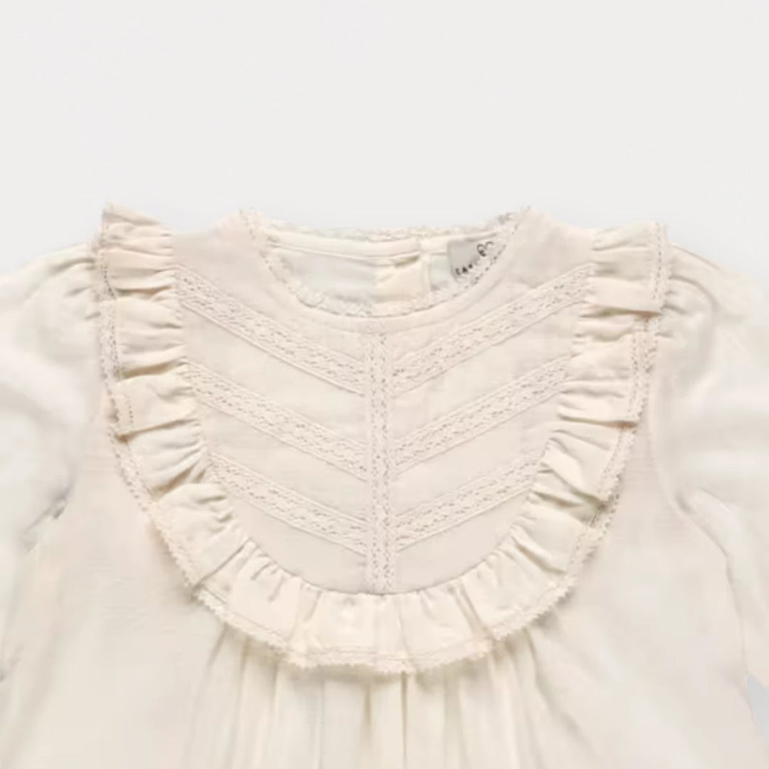 Early Sunday Lauren Blouse For Girls - Jeera Dobby Ecru