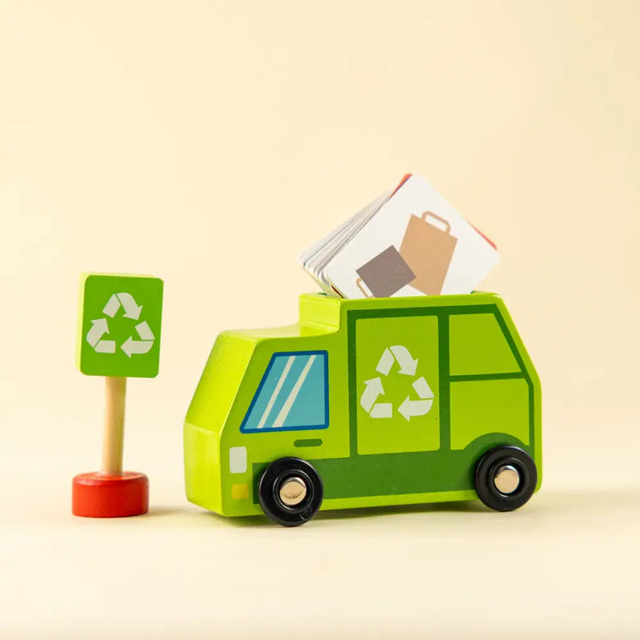 Playbox Tiny Trash Hub | Recycling Center &amp; Toy Truck Set