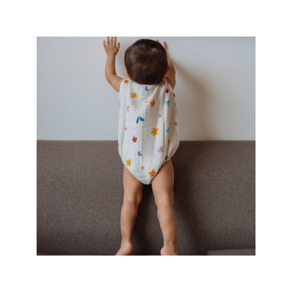 Dulaar Organic Muslin Romper - A World In Bloom