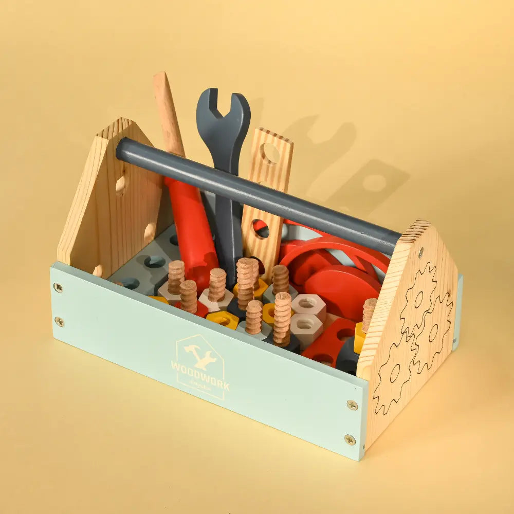 Playbox Pretend Play Toy Wooden Tool Kit - 31 pcs