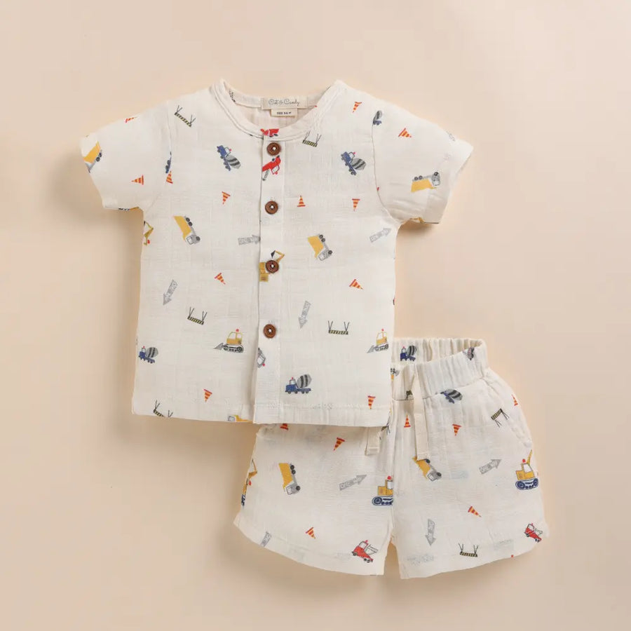 Cot & Candy Baby Organic Muslin Jhabla Set-Construction