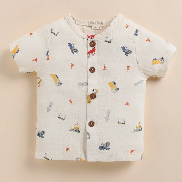 Cot &amp; Candy Baby Organic Muslin Jhabla Set-Construction