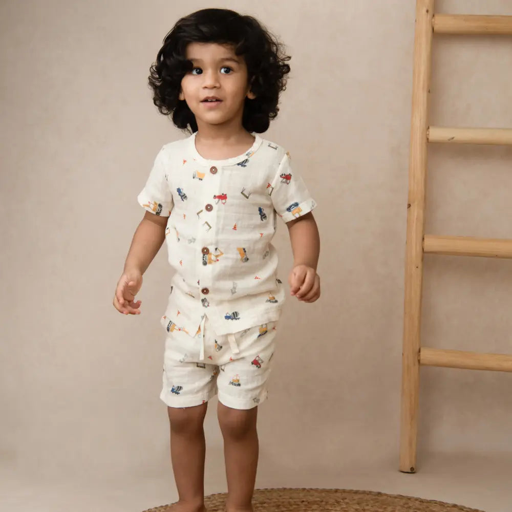 Cot &amp; Candy Baby Organic Muslin Jhabla Set-Construction
