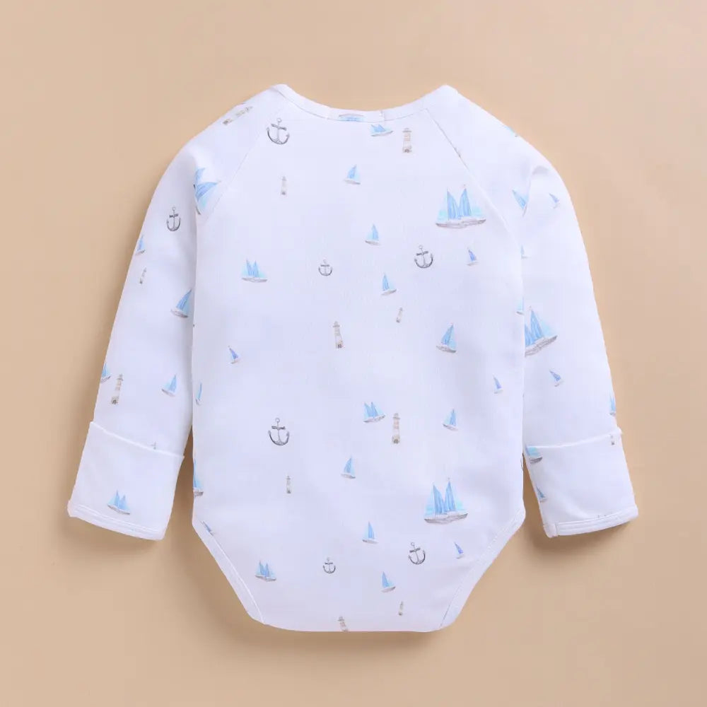 Cot &amp; Candy Organic Kimono Bodysuit - Sail Away Print