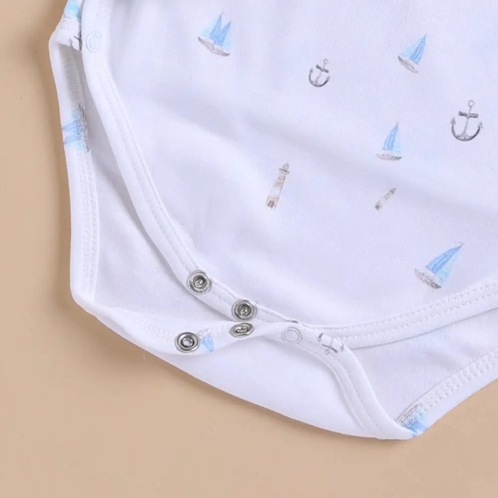 Cot &amp; Candy Organic Kimono Bodysuit - Sail Away Print