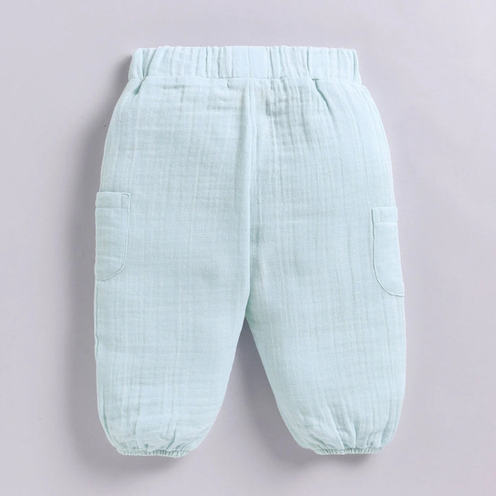 Cot &amp; Candy Baby Organic Muslin Long Sleeve Lounge Set - Sky Blue