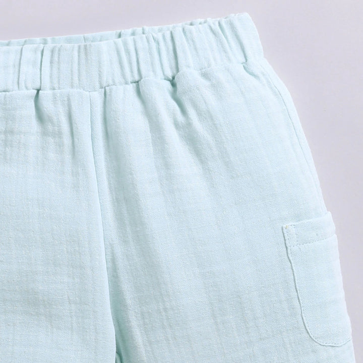 Cot &amp; Candy Baby Organic Muslin Long Sleeve Lounge Set - Sky Blue