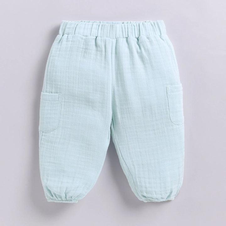 Cot &amp; Candy Baby Organic Muslin Long Sleeve Lounge Set - Sky Blue