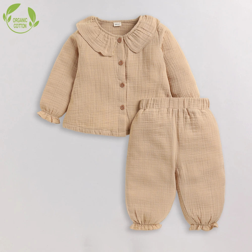 Cot &amp; Candy Baby Organic Girls Cordset - Latte