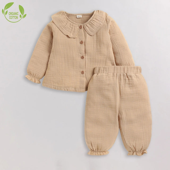 Cot &amp; Candy Baby Organic Girls Cordset - Latte