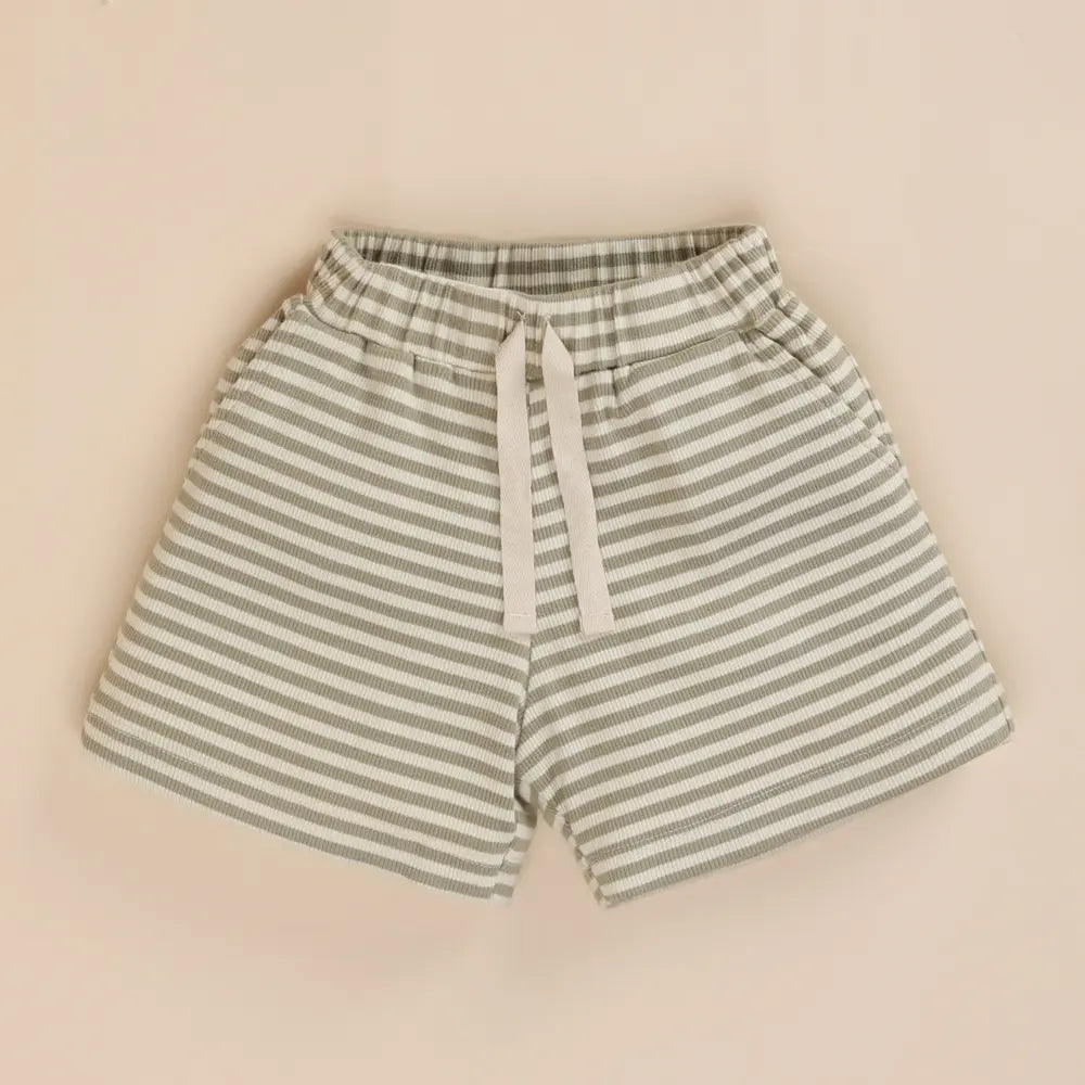 Cot &amp; Candy Baby Organic Short Sleeve T-shirt with Shorts - Dewkist Stripe