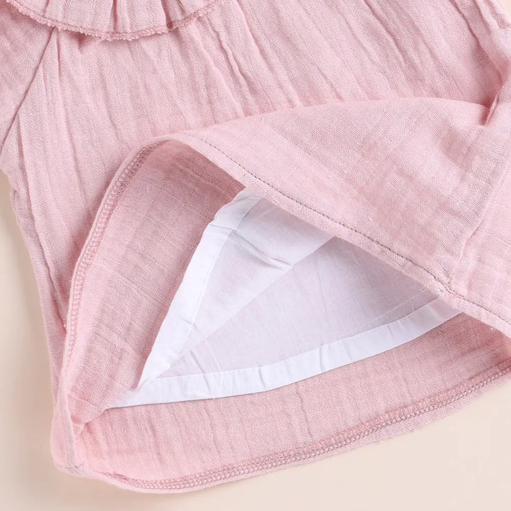 Cot &amp; Candy Baby Muslin Bloomers With Frill Top - Blush Pink
